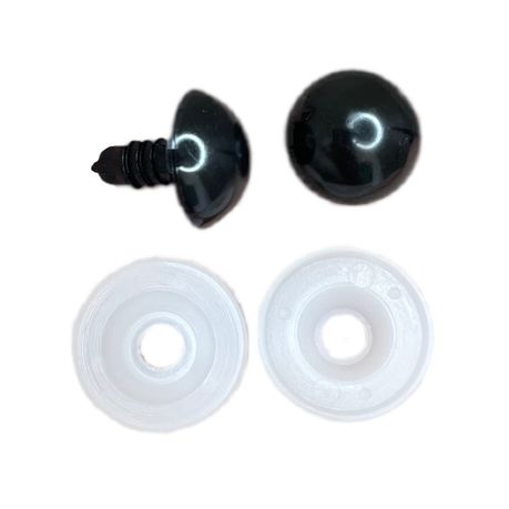 14mm Black Safety Eyes With Clamps - 100 Pieces - 50 Pairs - Toys
